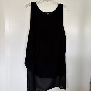 Avec Black Sleeveless Layered Tunic Long Top Size Large